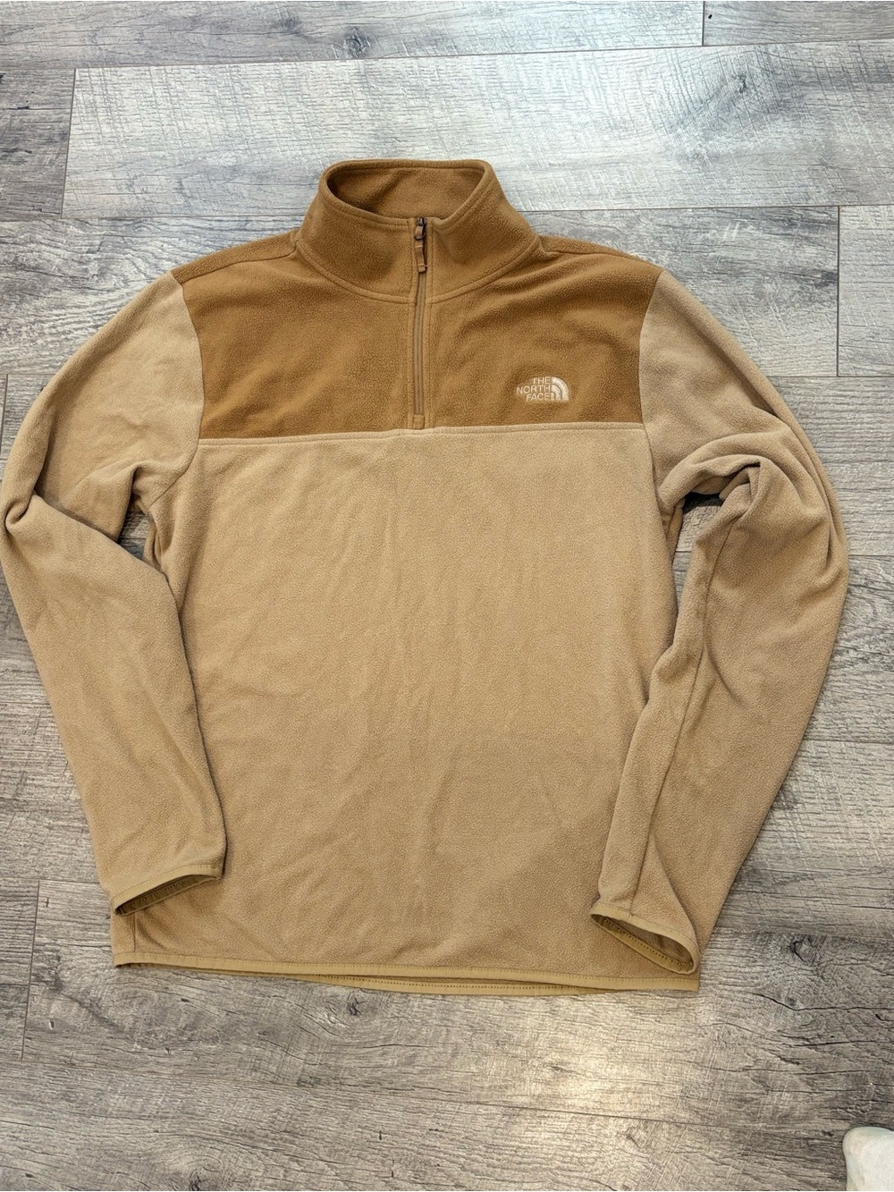 The North Face Men's Two-Tone Brown/Tan Quarter-Zip Fleece